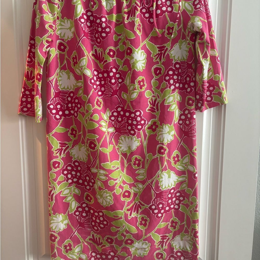 Lilly Pulitzer Pink and Green Floral Ladies Dress - Picture 3 of 9
